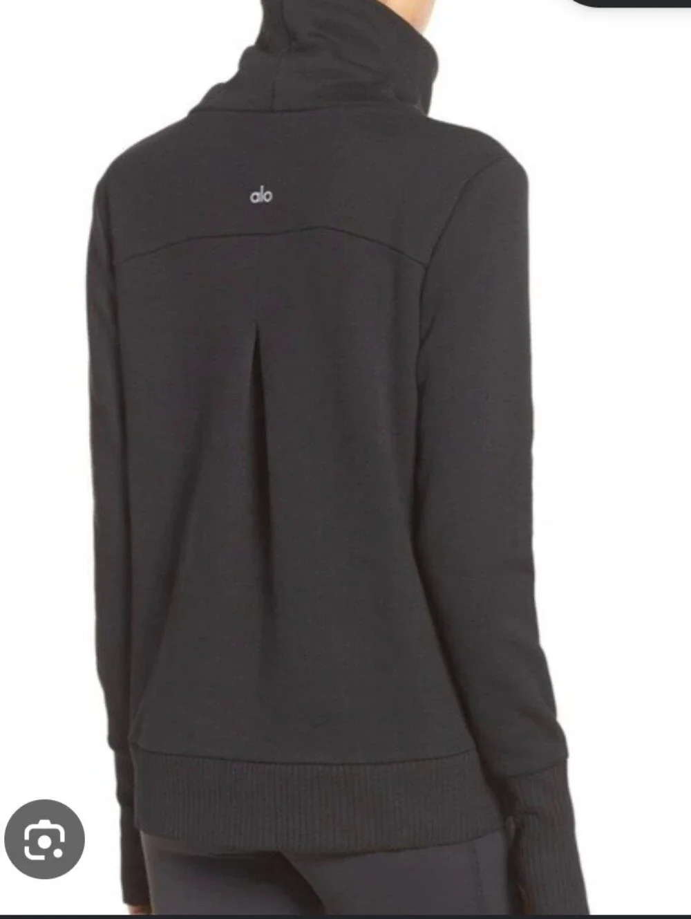 Alo, Haze Funnel Neck Sweater, Black, Size M
